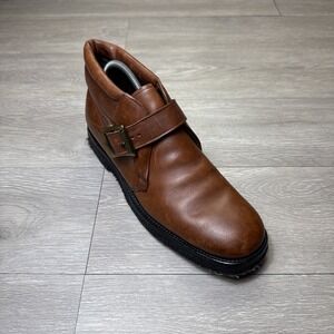 ALLEN EDMONDS RAINIER Boots Men 10 AA Monk Strap‎ Leather Adjustable Mahogany